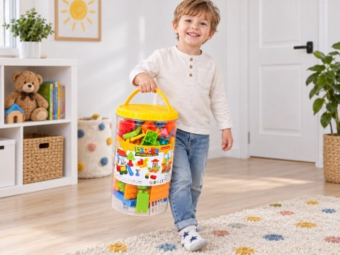 JOKOMISIADA Klocki DUŻE plastikowe 94ele w pojemniku z uchwytem + figurki ZA6429