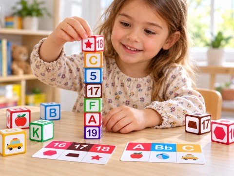 JOKOMISIADA Klocki magnetyczne EDUKACYJNE - nauka liczenia, liter, zegara 35ele ZA6603
