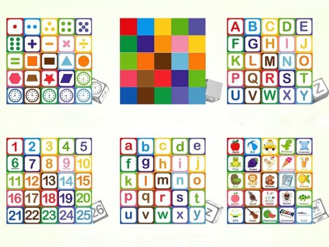 JOKOMISIADA Klocki magnetyczne EDUKACYJNE - nauka liczenia, liter, zegara 35ele ZA6603