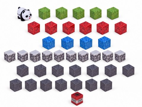 JOKOMISIADA Klocki magnetyczne PANDA - konstrukcyjne sześciany i piksele 41ele ZA6604