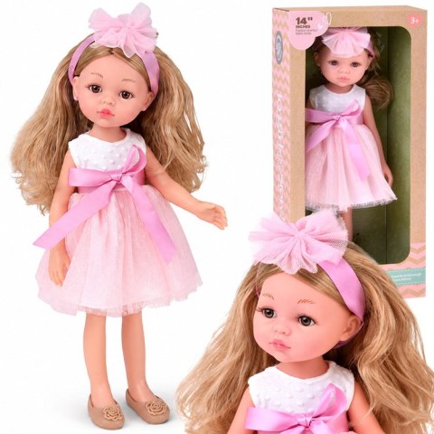 JOKOMISIADA Lalka BALETNICA 35cm z blond włosami w tiulowej, różowej sukience ZA6440