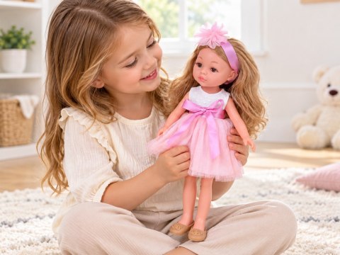 JOKOMISIADA Lalka BALETNICA 35cm z blond włosami w tiulowej, różowej sukience ZA6440