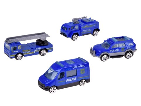 JOKOMISIADA Samolot POLICJA z parkingiem, dźwigiem i 4 autkami światło dźwięk ZA6561