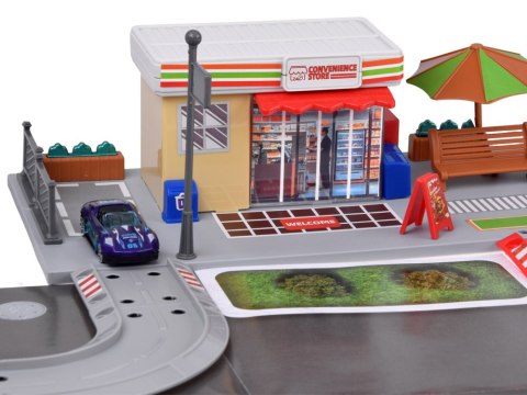 JOKOMISIADA Zestaw Stacja Benzynowa + Sklep, Droga, Parking - 2 autka ZA6282