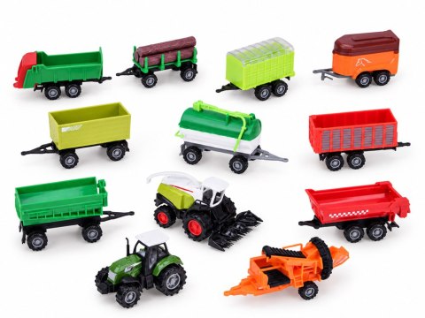 JOKOMISIADA Zestaw pojazdów rolniczych - traktor, kombajn, przyczepy 12ele ZA6419