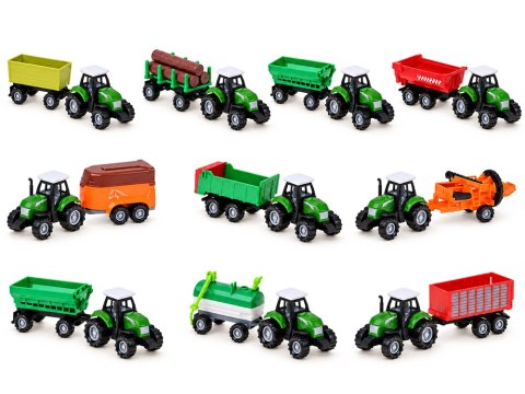 JOKOMISIADA Zestaw pojazdów rolniczych - traktor, kombajn, przyczepy 12ele ZA6419