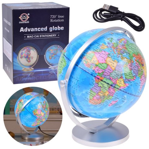 JOKOMISIADA GLOBUS interaktywny 2w1 LAMPKA - podświetlany, żyroskopowy 20cm ZA6215