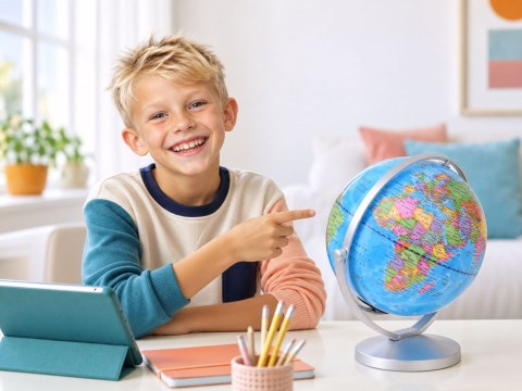 JOKOMISIADA GLOBUS interaktywny 2w1 LAMPKA - podświetlany, żyroskopowy 20cm ZA6215
