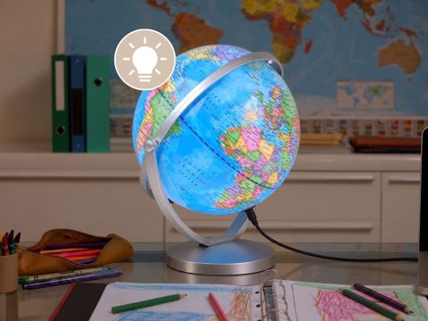 JOKOMISIADA GLOBUS interaktywny 2w1 LAMPKA - podświetlany, żyroskopowy 25cm ZA6216