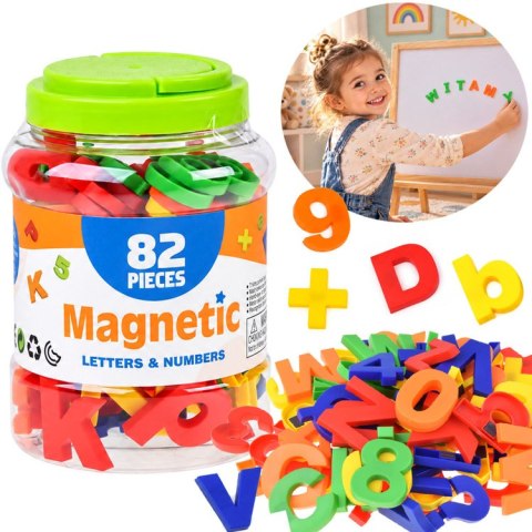 JOKOMISIADA Literki i cyferki magnetyczne na lodówkę - edukacyjne 82ele TA0116