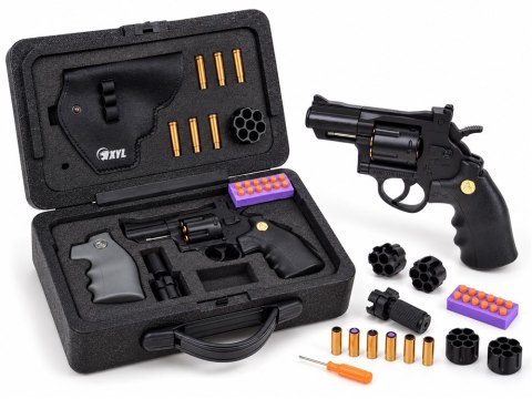 JOKOMISIADA Pistolet REWOLWER - metalowy, automatyczny, zabawkowy + wymienne ele ZA6410
