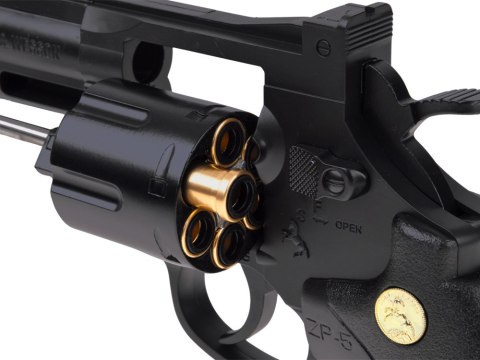 JOKOMISIADA Pistolet REWOLWER - metalowy, automatyczny, zabawkowy + wymienne ele ZA6410