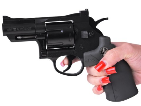 JOKOMISIADA Pistolet REWOLWER - metalowy, automatyczny, zabawkowy + wymienne ele ZA6410