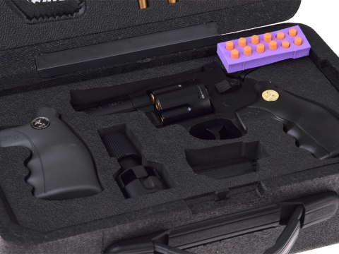 JOKOMISIADA Pistolet REWOLWER - metalowy, automatyczny, zabawkowy + wymienne ele ZA6410