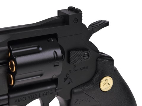 JOKOMISIADA Pistolet REWOLWER - metalowy, automatyczny, zabawkowy + wymienne ele ZA6410