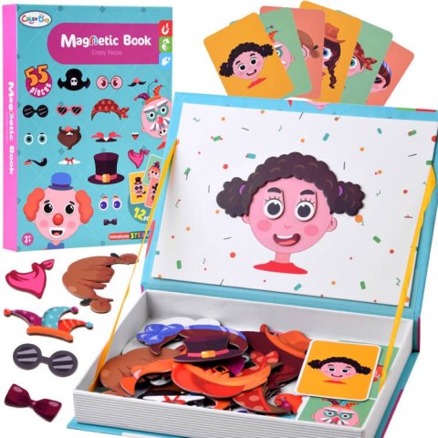 JOKOMISIADA Puzzle magnetyczne Twarze wesołe buźki 55el nauka emocji ZA4409