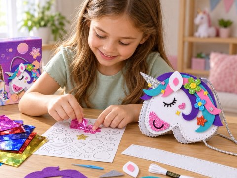 JOKOMISIADA Zestaw do robienia torebki DIY Torebka kreatywna JEDNOROŻEC z filcu ZA6263