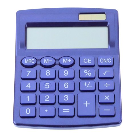 LEAN Kalkulator Biurowy Szkolny Klasyczny 8-Cyfrowy LCD Solar Granatowy