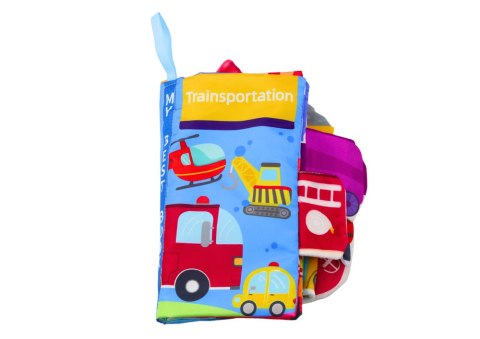 LEAN Toys Miękka Książeczka Edukacyjna Auta Pojazdy Kolorowa Szeleszcząca