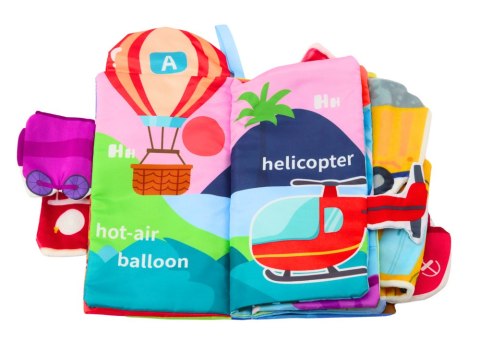 LEAN Toys Miękka Książeczka Edukacyjna Auta Pojazdy Kolorowa Szeleszcząca