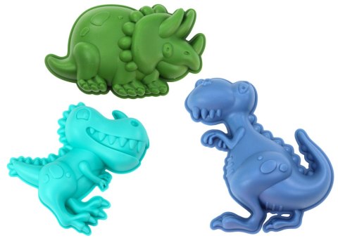 LEAN Toys Zestaw Do Piasku Dinozaury Wiaderko Jajo Grabki Łopatka Foremki