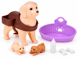 JOKOMISIADA Anlily Figurka PIESEK mama w ciąży rodząca szczeniaki x2 i akcesoria ZA6225