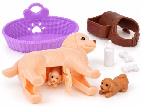 JOKOMISIADA Anlily Figurka PIESEK mama w ciąży rodząca szczeniaki x2 i akcesoria ZA6225