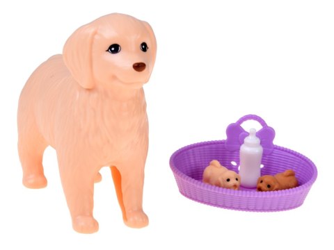 JOKOMISIADA Anlily Figurka PIESEK mama w ciąży rodząca szczeniaki x2 i akcesoria ZA6225