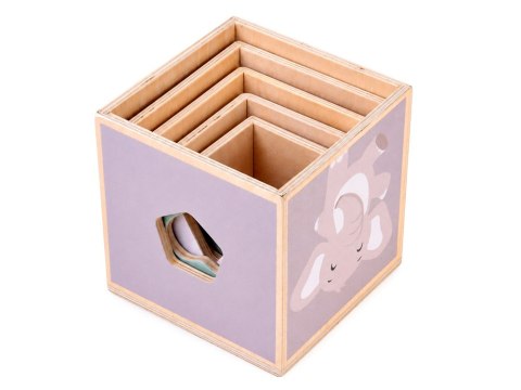 JOKOMISIADA Drewniana piramida edukacyjna + sorter kształtów 2w1 Stonowany kolor ZA6484