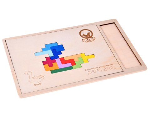 JOKOMISIADA Drewniana układanka Puzzle TETRIS 6 zwierząt + klocki piksele ZA6244