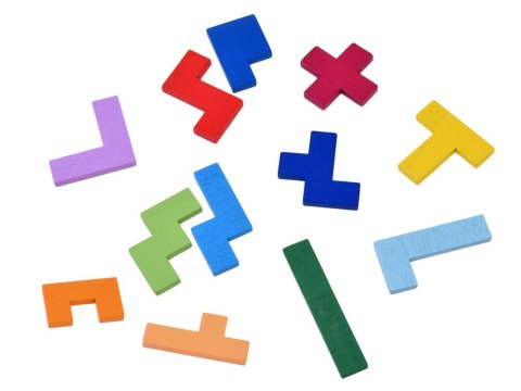 JOKOMISIADA Drewniana układanka Puzzle TETRIS 6 zwierząt + klocki piksele ZA6244