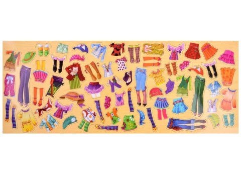 JOKOMISIADA Drewniane Puzzle magnetyczne Ubranka Moda stylizacje 4 modelki ZA4807