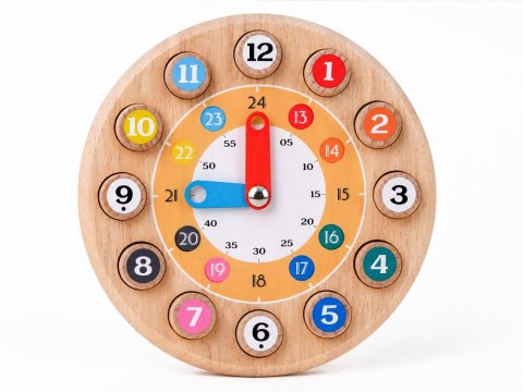 JOKOMISIADA Drewniany ZEGAR edukacyjny 2w1 zadania matematyczne - MATEMATYKA ZA6240