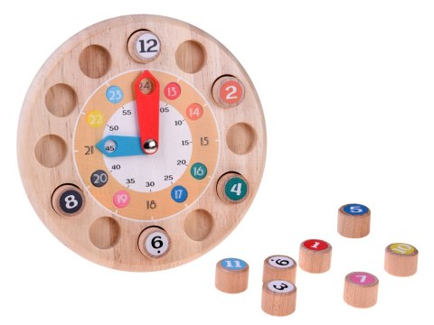 JOKOMISIADA Drewniany ZEGAR edukacyjny 2w1 zadania matematyczne - MATEMATYKA ZA6240