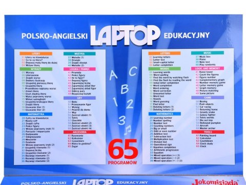 JOKOMISIADA Laptop edukacyjny polsko angielski 65funkcji ZA3321