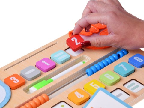 JOKOMISIADA MATEMATYKA Drewniany zestaw do nauki liczenia Tablica + karty zadań ZA6245