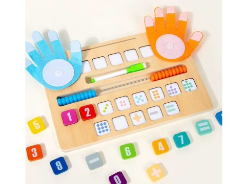 JOKOMISIADA MATEMATYKA Drewniany zestaw do nauki liczenia Tablica + karty zadań ZA6245