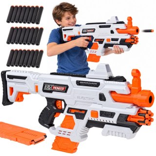 JOKOMISIADA Pistolet 2w1 na piankowe naboje 24szt. - tryb elektryczny i manualny ZA6255