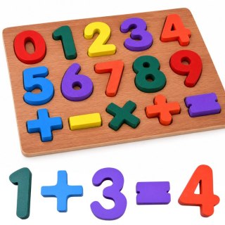 JOKOMISIADA Puzzle drewniane CYFERKI matematyka - układanka edukacyjna 15ele ZA6238