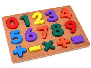 JOKOMISIADA Puzzle drewniane CYFERKI matematyka - układanka edukacyjna 15ele ZA6238