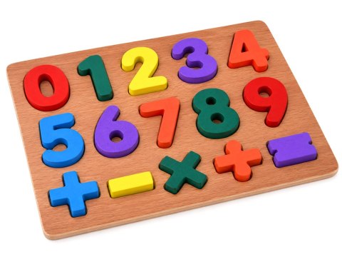 JOKOMISIADA Puzzle drewniane CYFERKI matematyka - układanka edukacyjna 15ele ZA6238