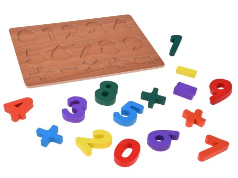 JOKOMISIADA Puzzle drewniane CYFERKI matematyka - układanka edukacyjna 15ele ZA6238