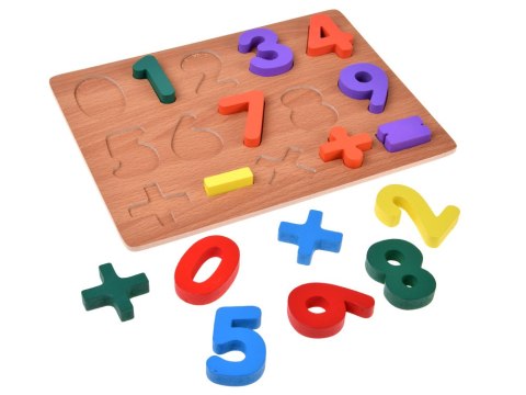 JOKOMISIADA Puzzle drewniane CYFERKI matematyka - układanka edukacyjna 15ele ZA6238
