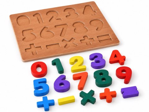 JOKOMISIADA Puzzle drewniane CYFERKI matematyka - układanka edukacyjna 15ele ZA6238