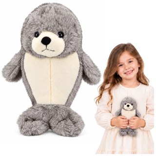 LEAN Toys Pluszowa Foka Przytulanka Maskotka Foczka Biało-Szara 25 cm