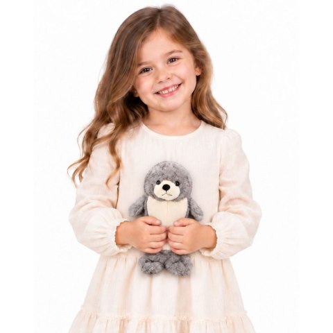 LEAN Toys Pluszowa Foka Przytulanka Maskotka Foczka Biało-Szara 25 cm