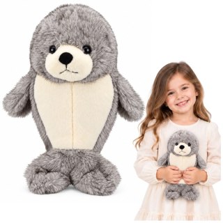 LEAN Toys Pluszowa Foka Przytulanka Maskotka Foczka Biało-Szara 30 cm