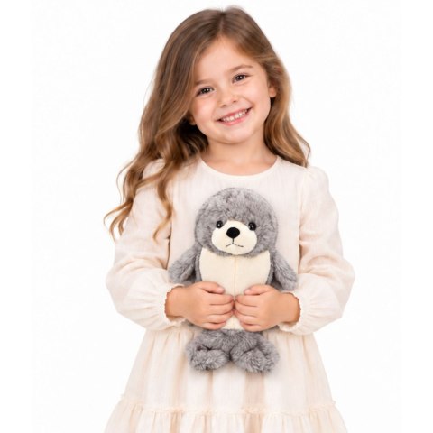 LEAN Toys Pluszowa Foka Przytulanka Maskotka Foczka Biało-Szara 30 cm