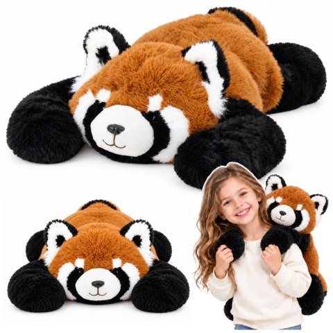LEAN Toys Pluszowa Panda Czerwona Przytulanka Maskotka Długie Łapy Czarno-Ruda 60cm