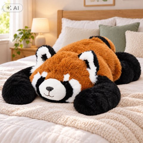 LEAN Toys Pluszowa Panda Czerwona Przytulanka Maskotka Długie Łapy Czarno-Ruda 60cm